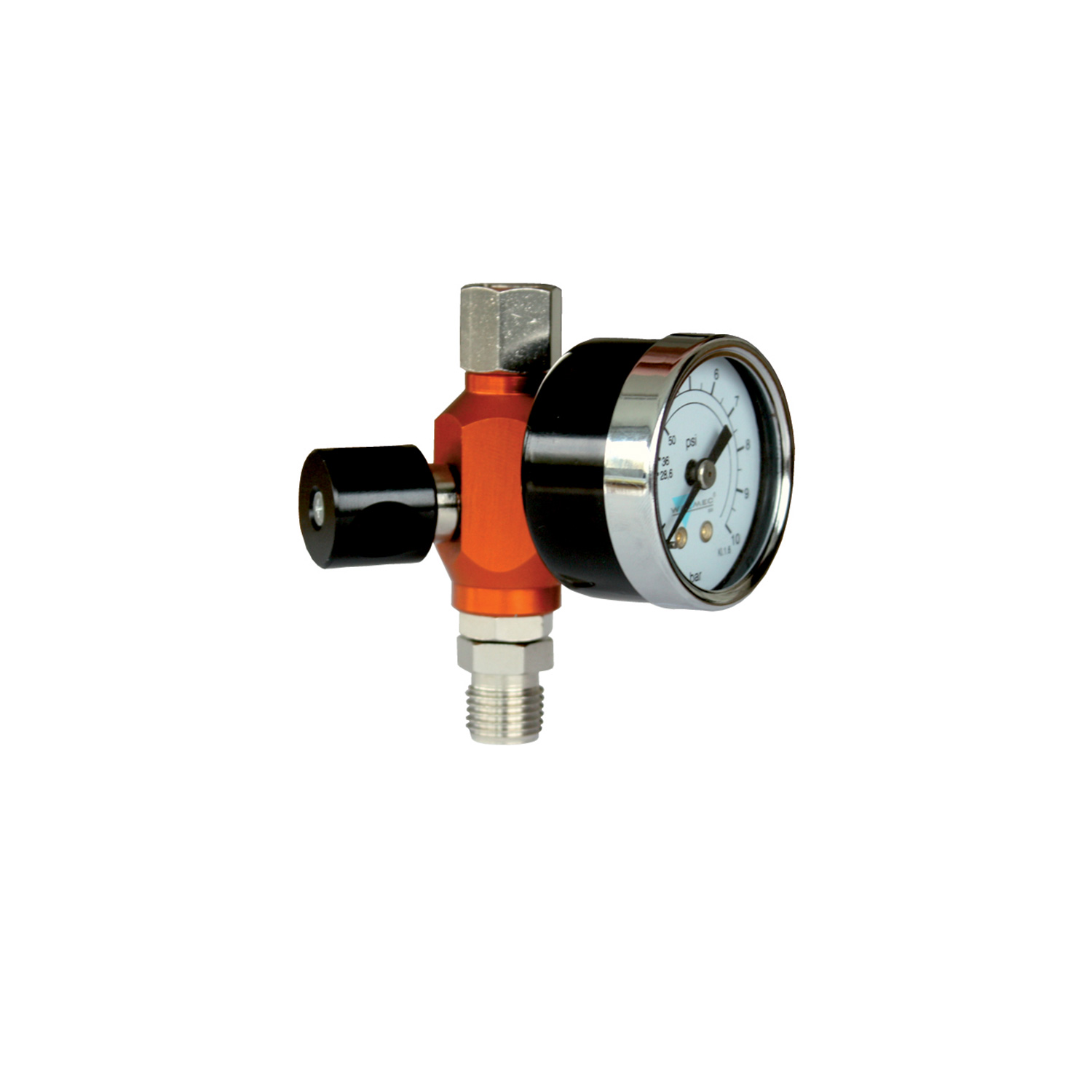 Top regulator with pressure gauge
